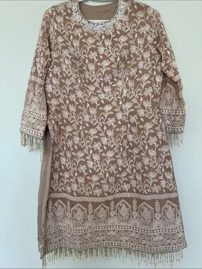 Beige global wear, party dress , indian /Pakistani